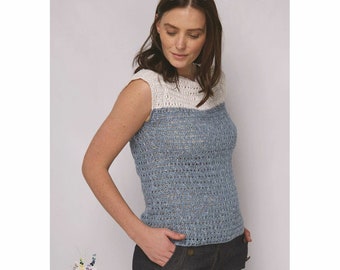 DMC Natura Linen Crochet Pattern - Top Shelley bicolore