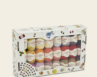 Happy Cotton Dk Happy Box Sirdar - 50 couleurs Happy Cotton dans une Happy Box