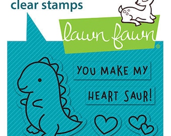 Lawn Fawn Flip Flop 'RAWR Flip-Flop' 2X3 - Clear Stamp, Cutting Die, Clear Stamp & Cutting Die BUNDLE