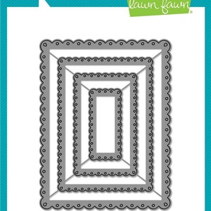 Lawn Fawn Fancy Scalloped Rectangle Stackables Custom Craft Dies