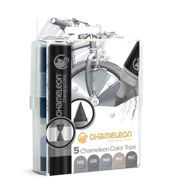 Chameleon Color Tops Pen Set Alcohol Blending Gradient Gray