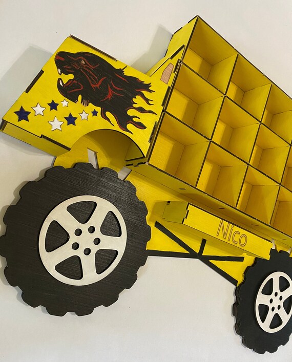 Monster Wooden Truck for Small Car Storage With Personalized Etsy