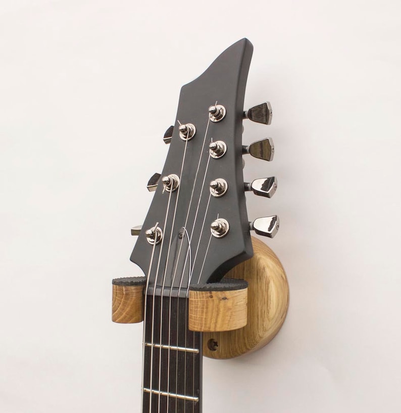 Electric guitar wall mount hanger made of oak Etsy