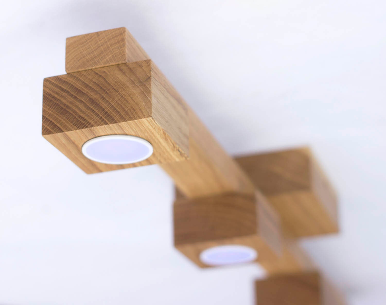 Oak wood Led 4 spotlight ceiling fixture Etsy