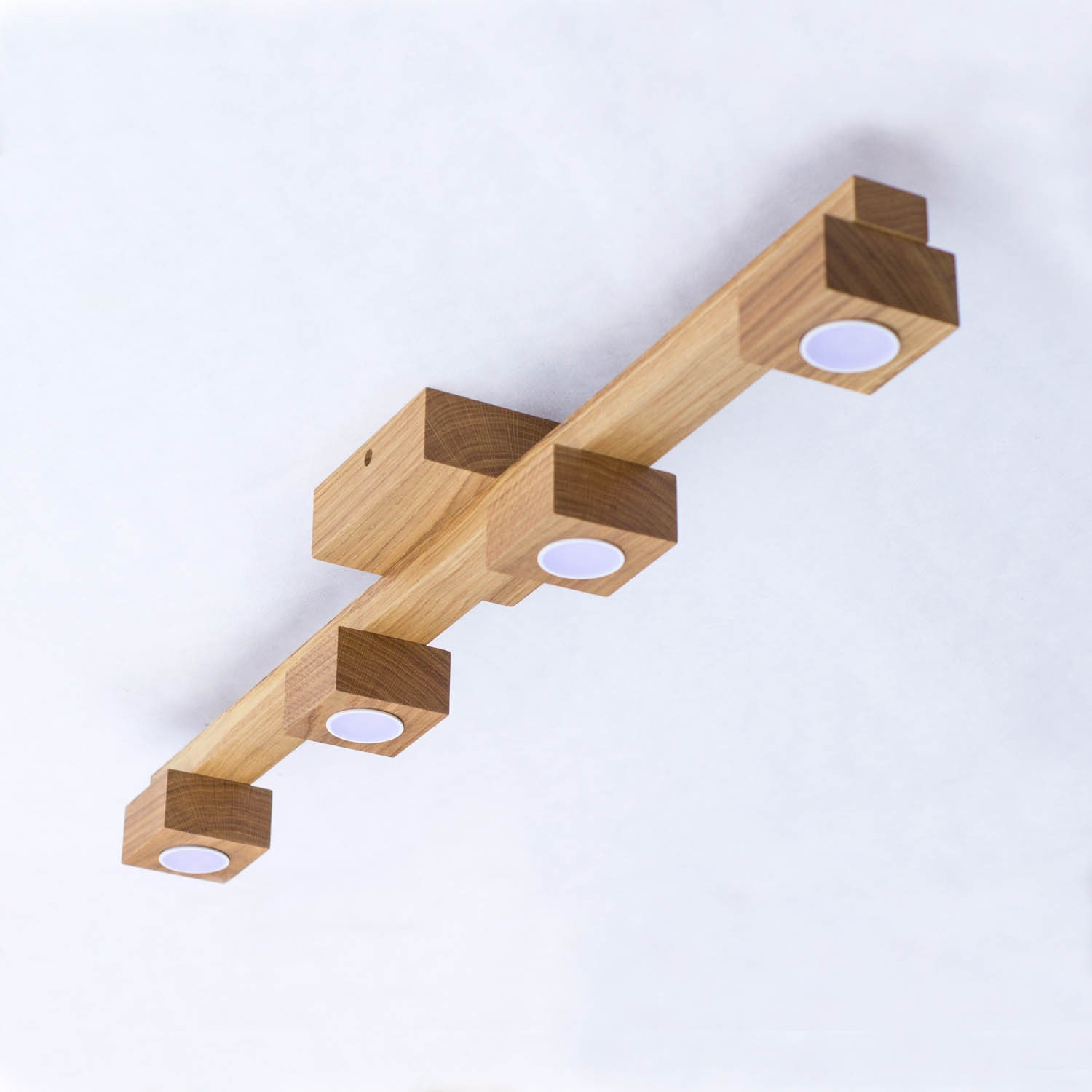 Oak wood Led 4 spotlight ceiling fixture Etsy