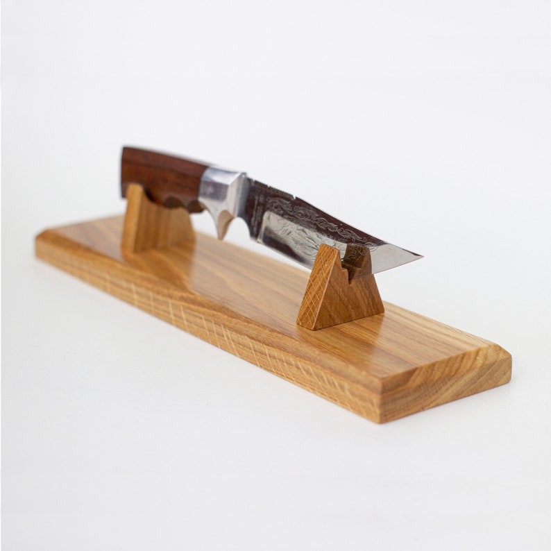 Universal knife holder display stand made of oak wood Etsy