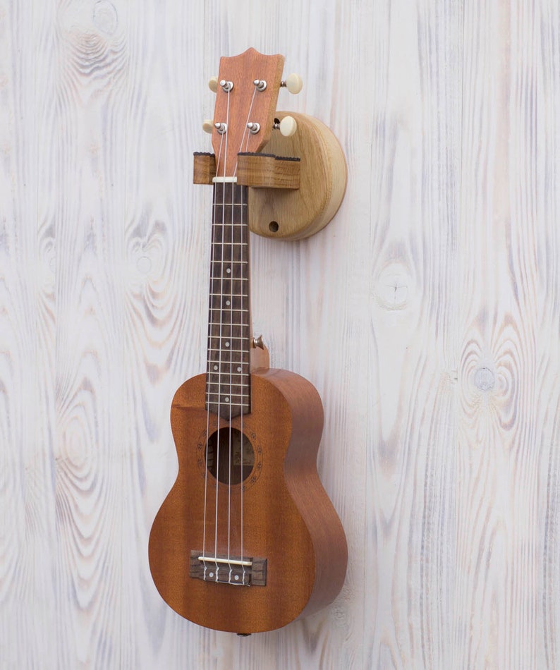 Oak wood ukulele wall mount hanger Etsy