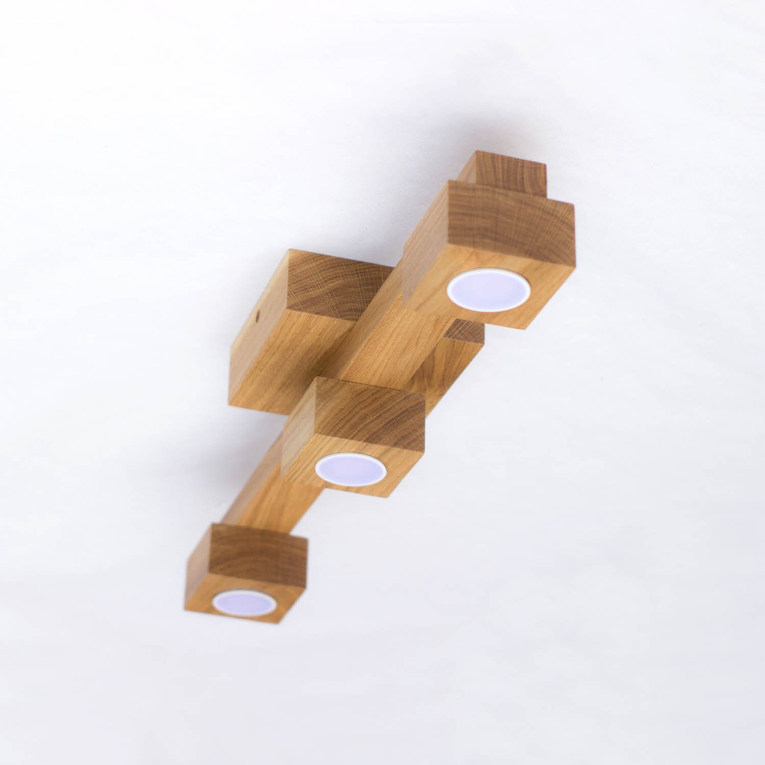 Oak wood Led 3 spotlight ceiling fixture Etsy