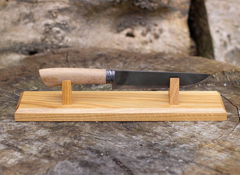 Universal knife holder display stand made of oak wood Etsy