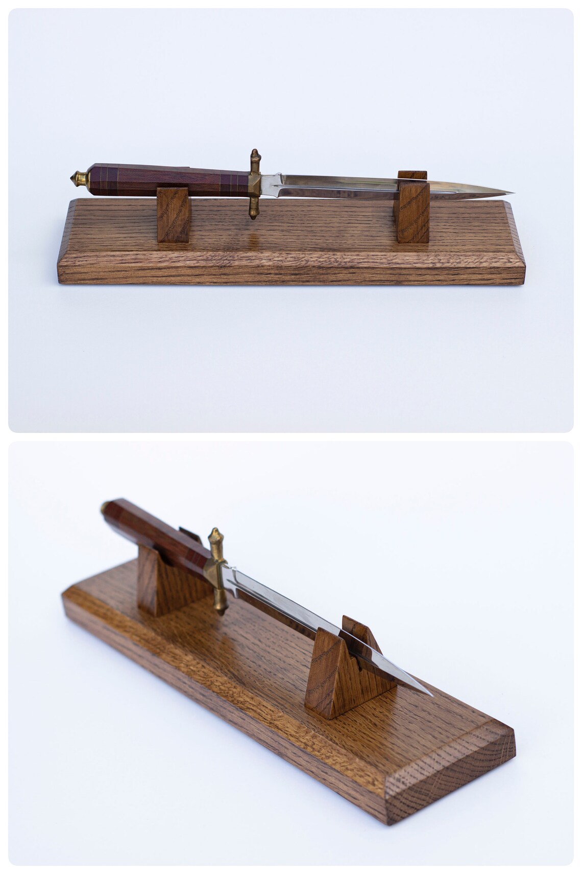 Universal knife holder display stand made of oak wood Etsy