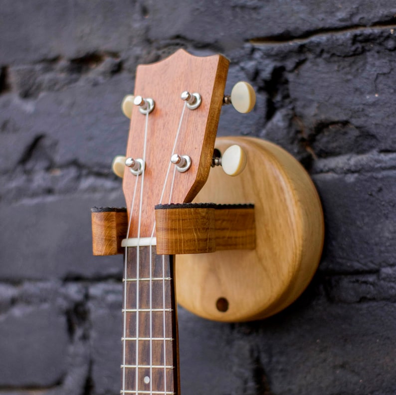 Oak wood ukulele wall mount hanger Etsy