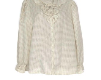 gold ruffle blouse