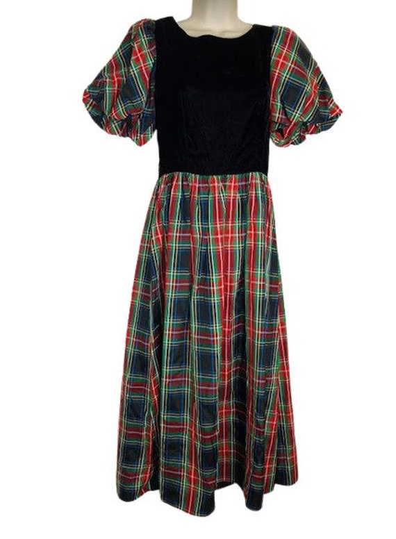 Vintage Lanz Originals Womens Midi Dress Black Vel