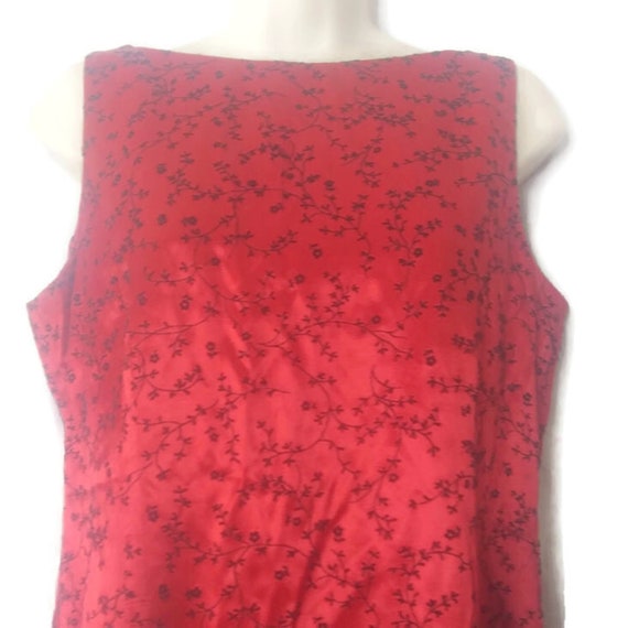 Vintage 70s Louis Snyder Dani Max Red Satin Black… - image 2