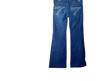 Seven For All Mankind Womens Dojo Jeans Low Rise Wide Leg (Size 28)
