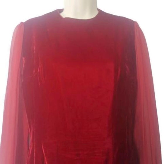 Vintage 1960's Edith Flagg California Red Velvet … - image 2