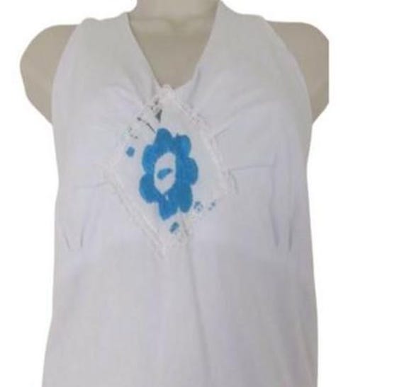 Vintage 1970s Womens Handmade Floral Embroidered … - image 2