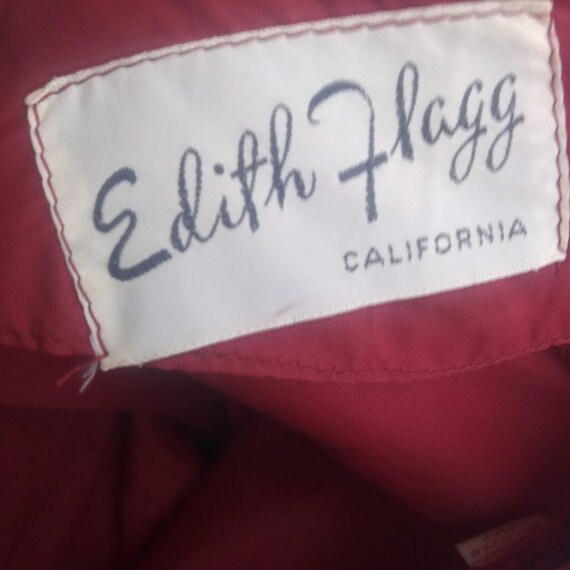 Vintage 1960's Edith Flagg California Red Velvet … - image 6