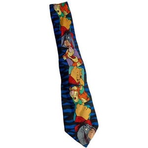 Vintage Disney Mens Necktie Pooh Tigger Eeyore Graphic Silk OS