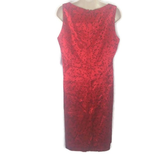 Vintage 70s Louis Snyder Dani Max Red Satin Black… - image 3