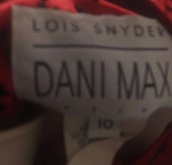 Vintage 70s Louis Snyder Dani Max Red Satin Black… - image 5