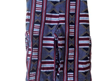 Vintage Handmade Womens Bermuda Shorts Multicolor Geometric Boho Festival S