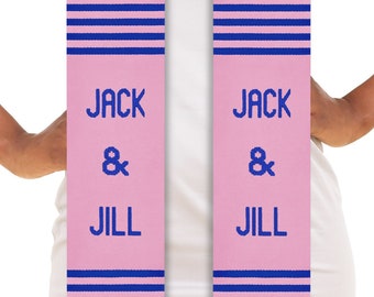 Jack & Jill Authentic Handwoven Kente Cloth Graduation Stole Sash (Pink)