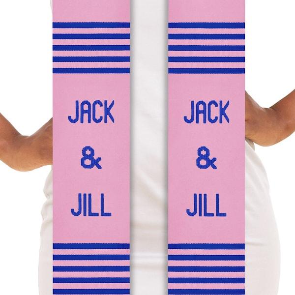 Jack & Jill Authentic Handwoven Kente Cloth Graduation Stole Sash (Pink)