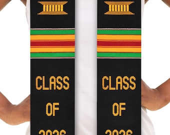 Class of 2026 Authentic Kente Stole Cloth Graduation Stole Sash (Made in Ghana)