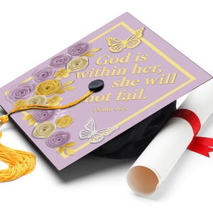 God Is Within Her, She Will Not Fail Graduation Cap Topper