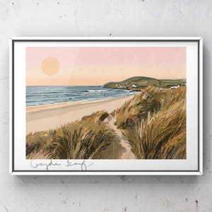 Croyde Bay, Woolcombe Beach, Croyde, North Devon, Surf, Sea, Sun, Memento, Digital Print, Made in the UK, Print