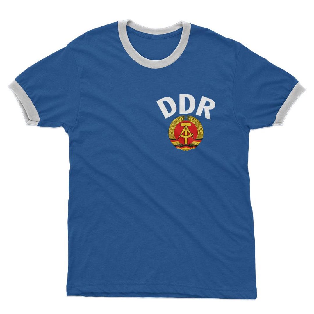 East Germany German Men’s Ringer Shirt Football Shirt, Retro, Classic ...