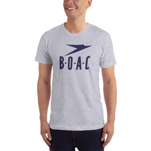 BOAC TShirt - Sizes Small - 3XL. Printed on American Apparel tshirts. Forerunner to British Airways.