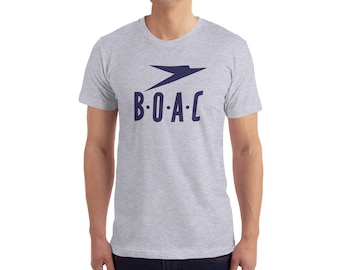 BOAC TShirt - Sizes Small - 3XL. Printed on American Apparel tshirts. Forerunner to British Airways.