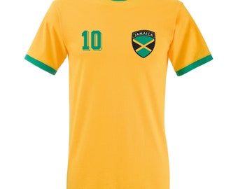 ジャマイカ　レゲエボーイズ　サッカー　Tシャツ　キイロ ジャマイカ公式サッカーシャツ/サッカージャージ。2021-22 アンブロ