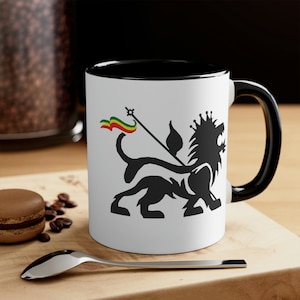 Lion of Judah Ceramic Mug - Religion Of Rastafari 11oz ounce, Inspires By All Things Rasta , Jah , One Love, Africa