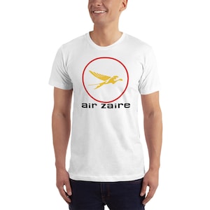 Air Zaire T-Shirt - Sizes Small - 3XL. Retro Air Zaire Airlines T Shirt