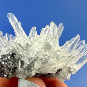 Kwarts (egel) met spinel-tweelinggalena uit de Krushev-dolmijn, Madan, Bulgarije, natuurlijk mineraal, collectie, N9842