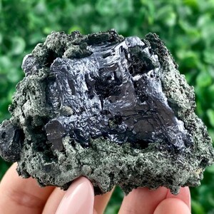 Skeletal Galena, Sphalerite on Chlorite from Borieva mine, Madan, Bulgaria ,Crystal, Mineral, stone , gem, gift , collection, Natural, N5555