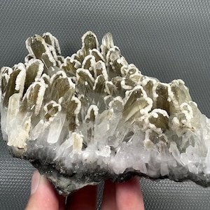 Wonderful Quartz with Snowly Calcite and Chlorite from Krushev dol mine, Madan, Bulgaria , Crystal, Rock , Mineral, collection, NA2223