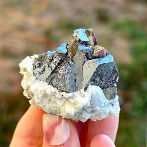 Mirror Galena with Calcite - Borieva mine, Madan, Bulgaria, Rare Morphology, Crystal, mineral, stone, collection, N1669