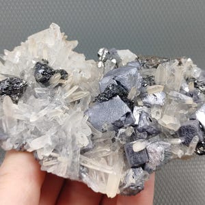 100% Transparent Quartz with Silver Galena and Sphalerite from Krushev dol mine, Madan, Bulgaria, Crystal, Rock, Mineral, collection, NA339