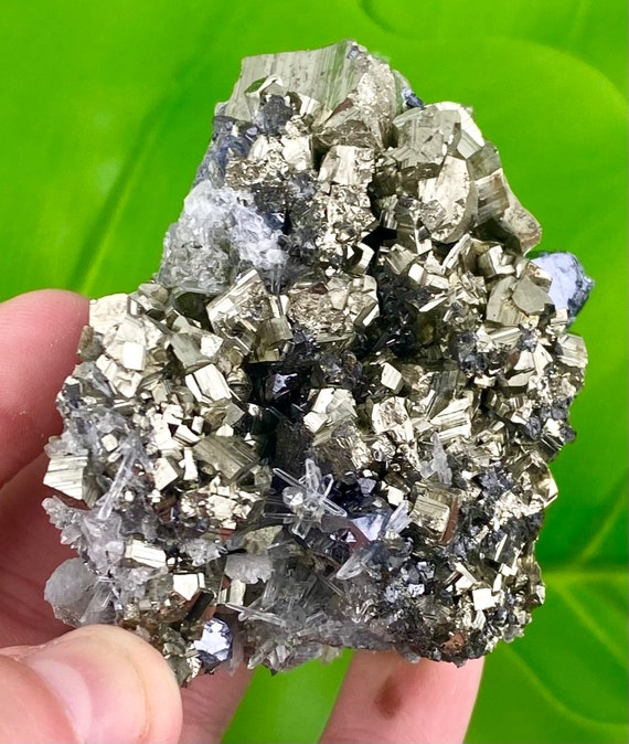 Shiny Pyrite and Galena With Transparent Needle Quartz