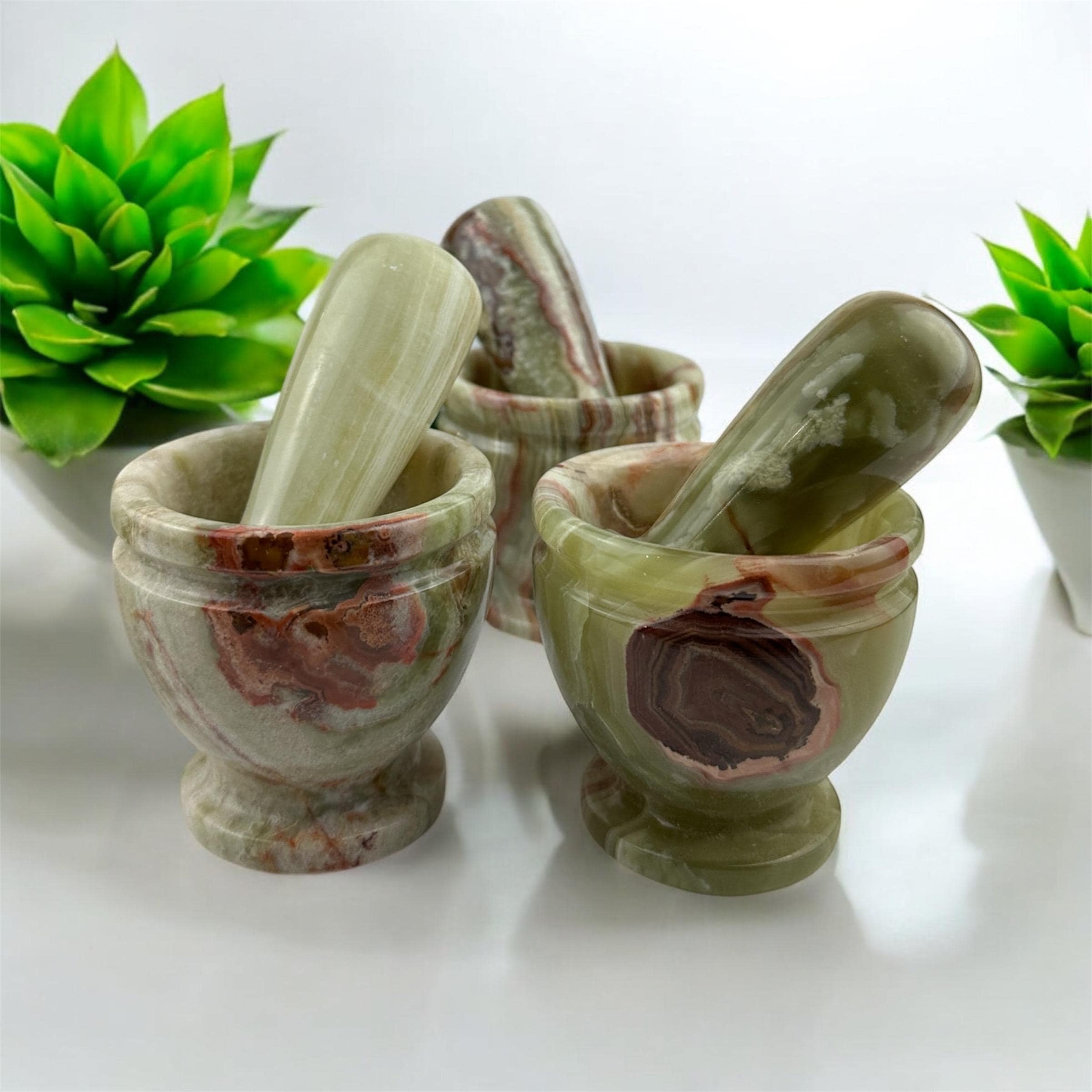 Italian Green Marble Mortar And Pestle Set - 10x10cm Vintage Design For Kitchen & Herb Grinding