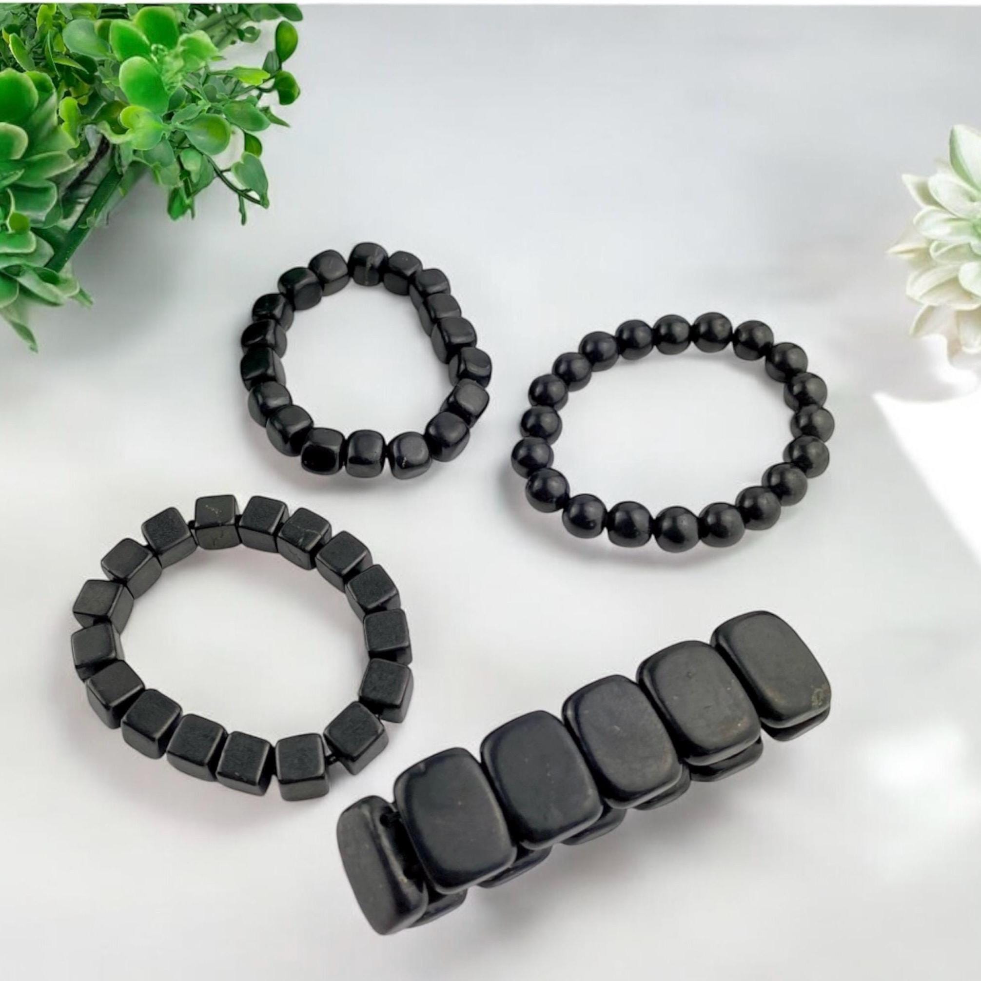 Bracciale Pietra Naturale Onice Nero E Argento 925 | Lourdes