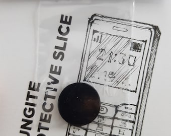 Shungite Protective Sticky Slice ( Round ) Against Electromagnetic fields generating by cellular phones ,  Phone accessory
