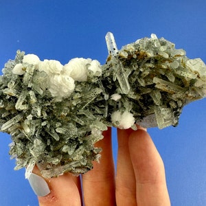 Amazing Two Generation Calcite with Quartz and Chlorite from Krushev dol mine, Bulgaria , Crystal , Mineral,collection, N9829