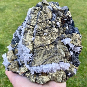 Rare Chalcopyrite with micro Tetrahedrite, Sphalerite and Quartz from Borieva mine, Madan, Bulgaria, Crystal, Mineral, collection,  N8550