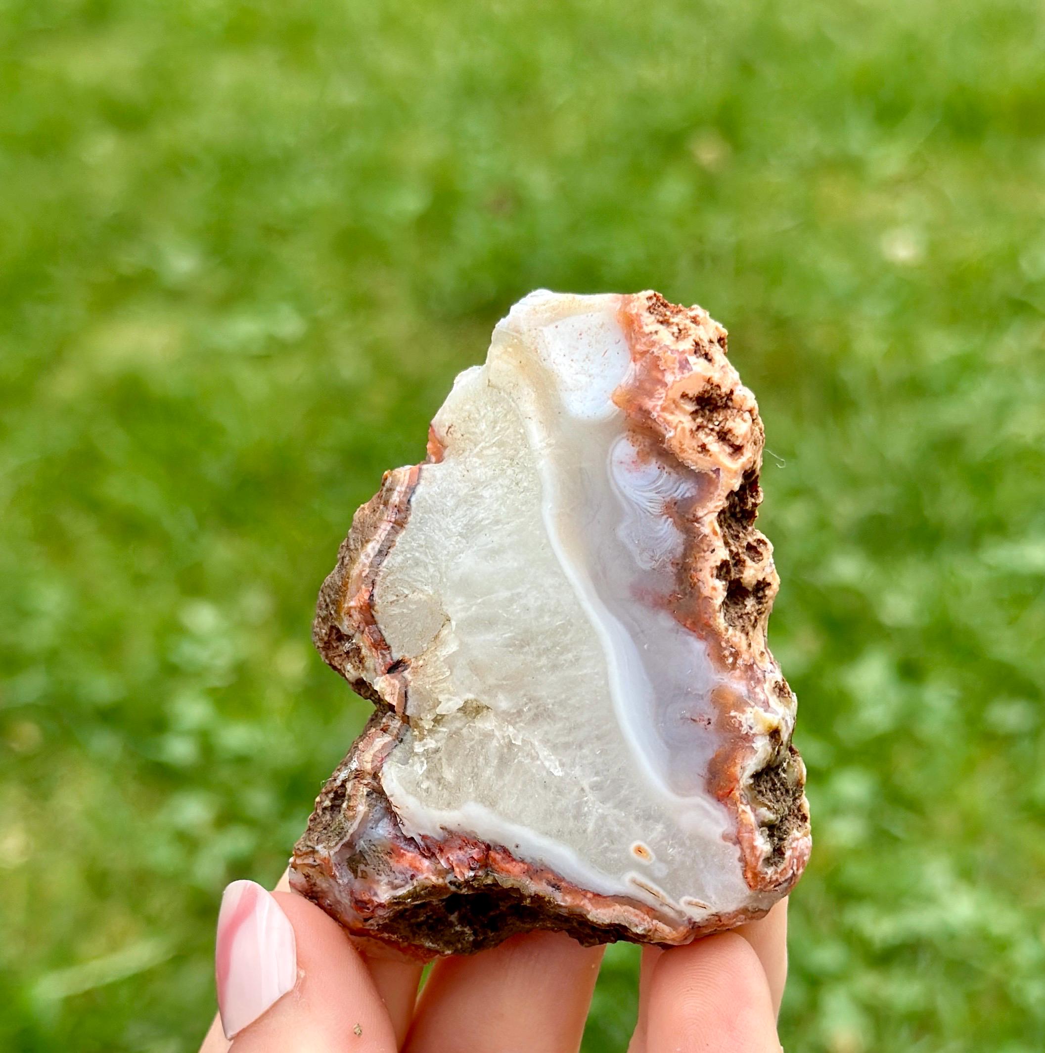 Agate Slices, Unpolished Agate From Morocco, Slice Mineral
