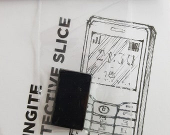 Shungite Protective Sticky Slice ( Square ) Against Electromagnetic fields generating by cellular phones ,  Phone accessory